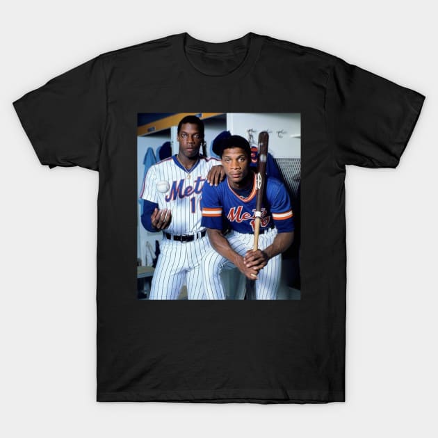 Darryl Strawberry and Dwight Gooden  in New York Mets, 1983 T-Shirt by What The Omen